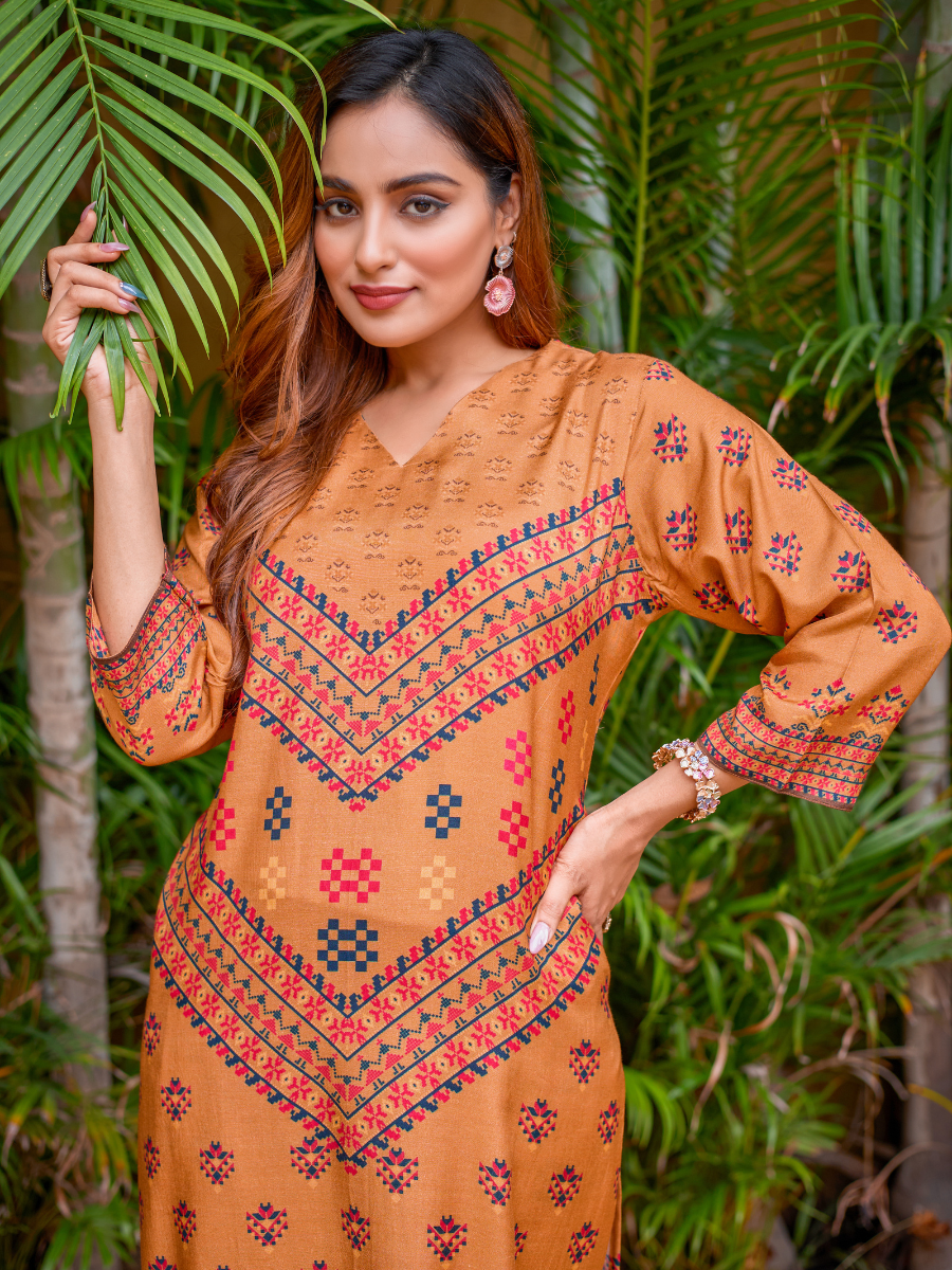 Sanjh Rust Pure Muslin Co-ord Set /Pant Set