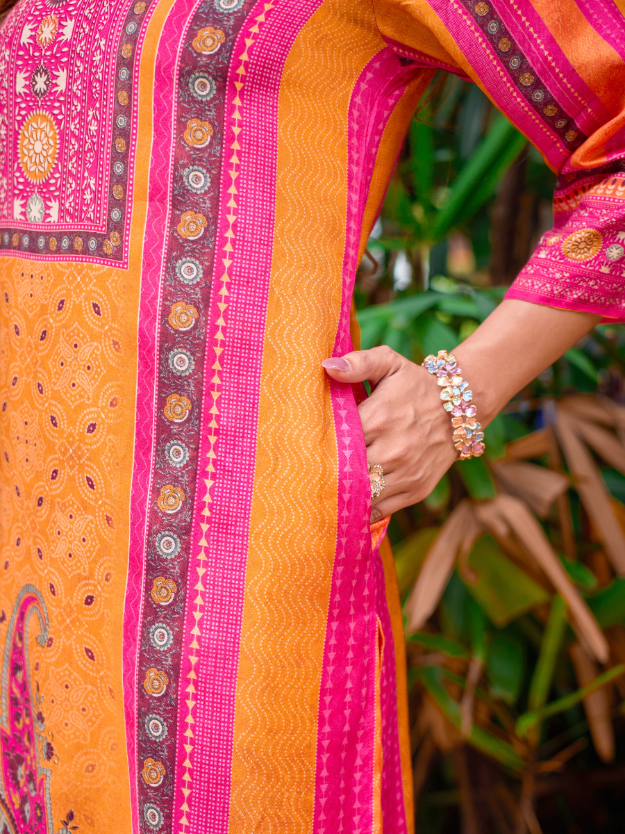 Sanjh Sunrise Pure Muslin Co-ord Set/Pant Set