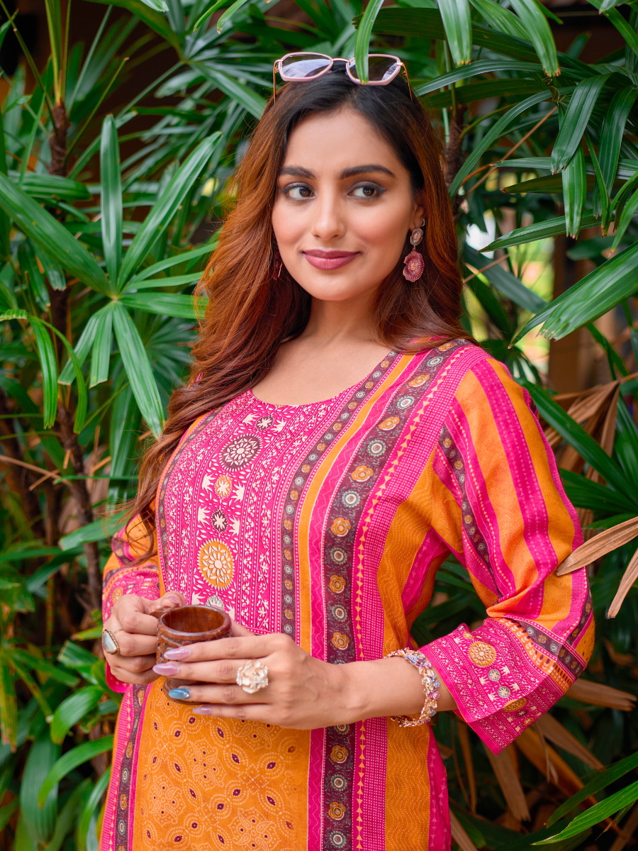 Sanjh Sunrise Pure Muslin Co-ord Set/Pant Set