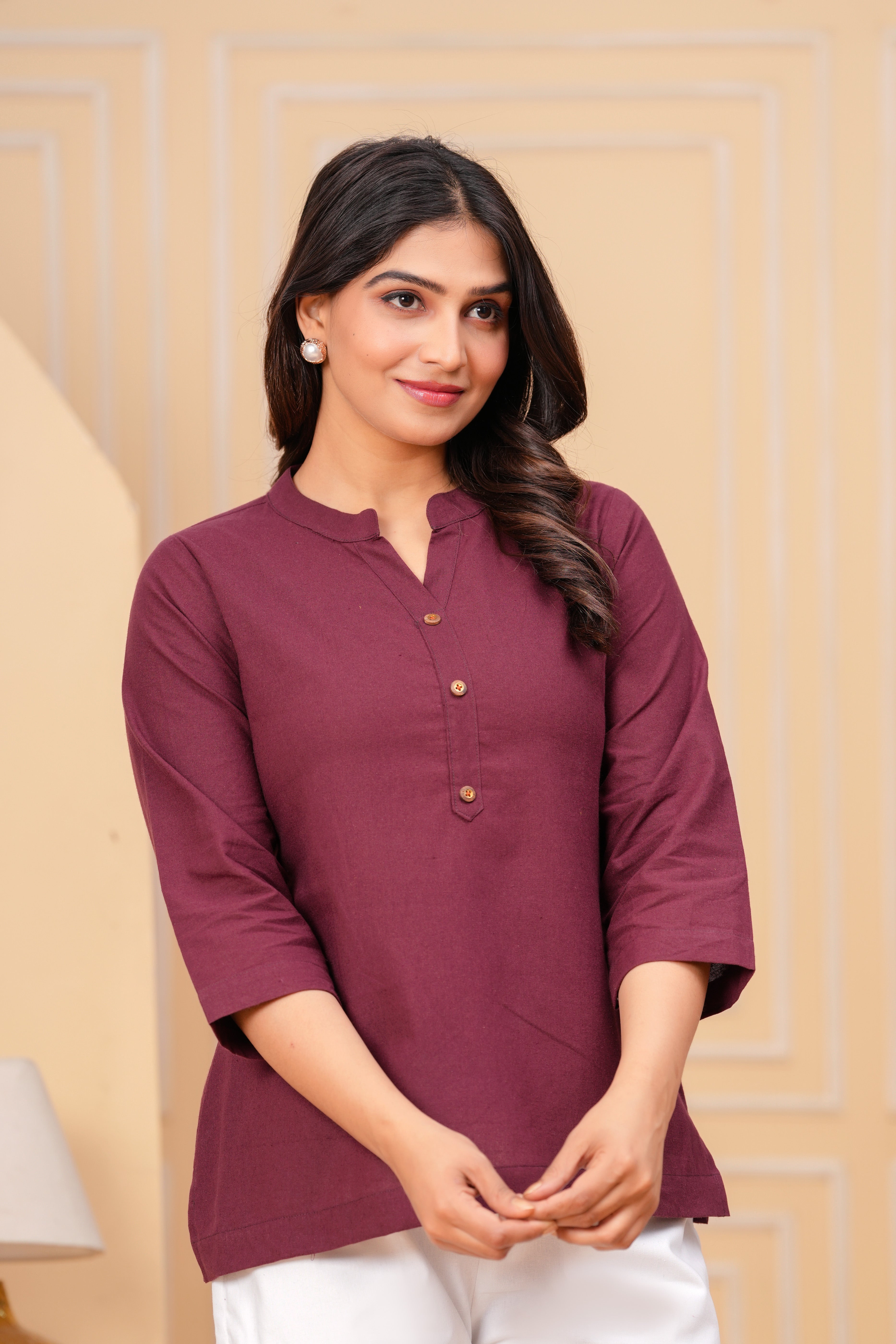 Linen Solid Short Kurta