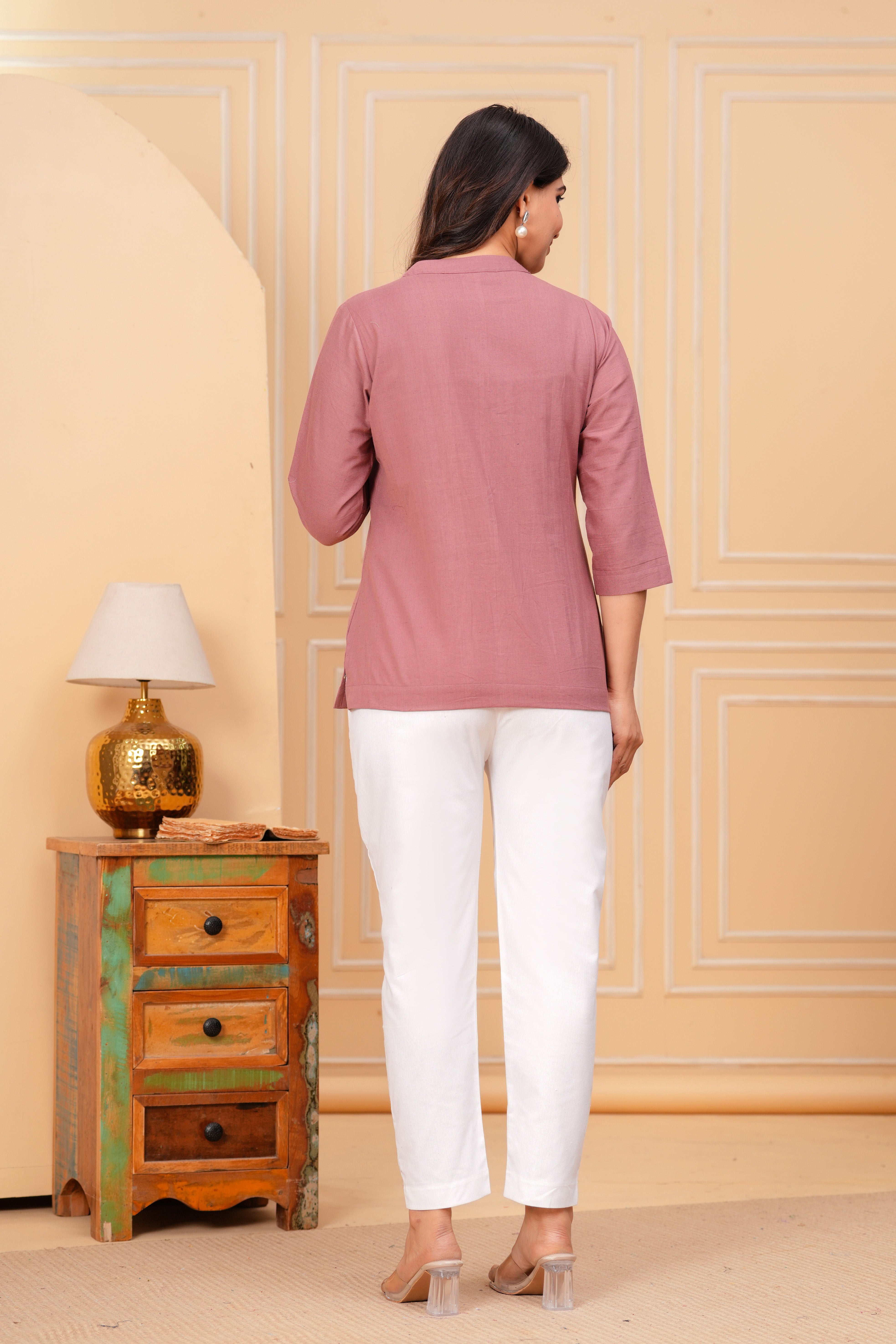 Linen Solid Short Kurta