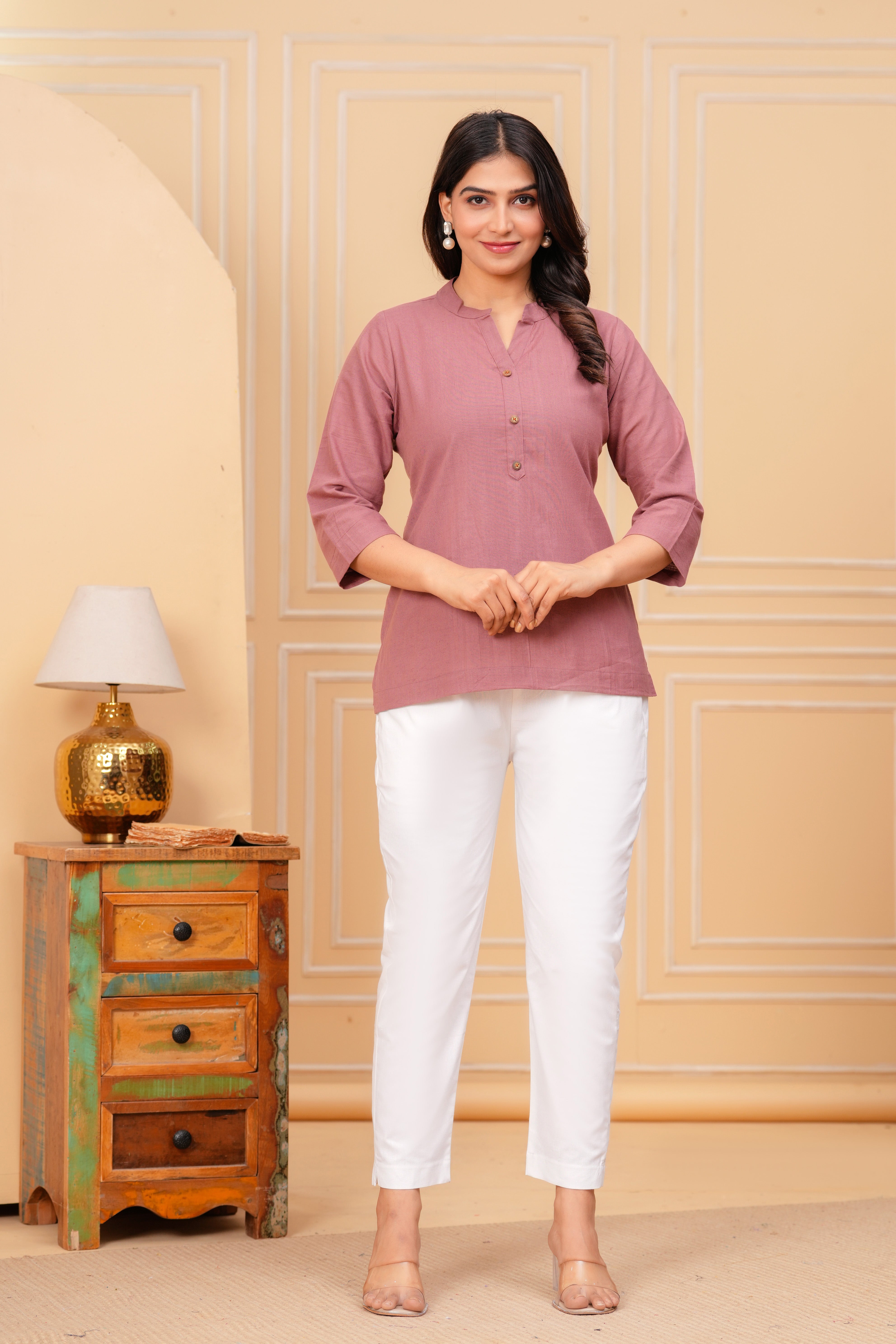 Linen Solid Short Kurta