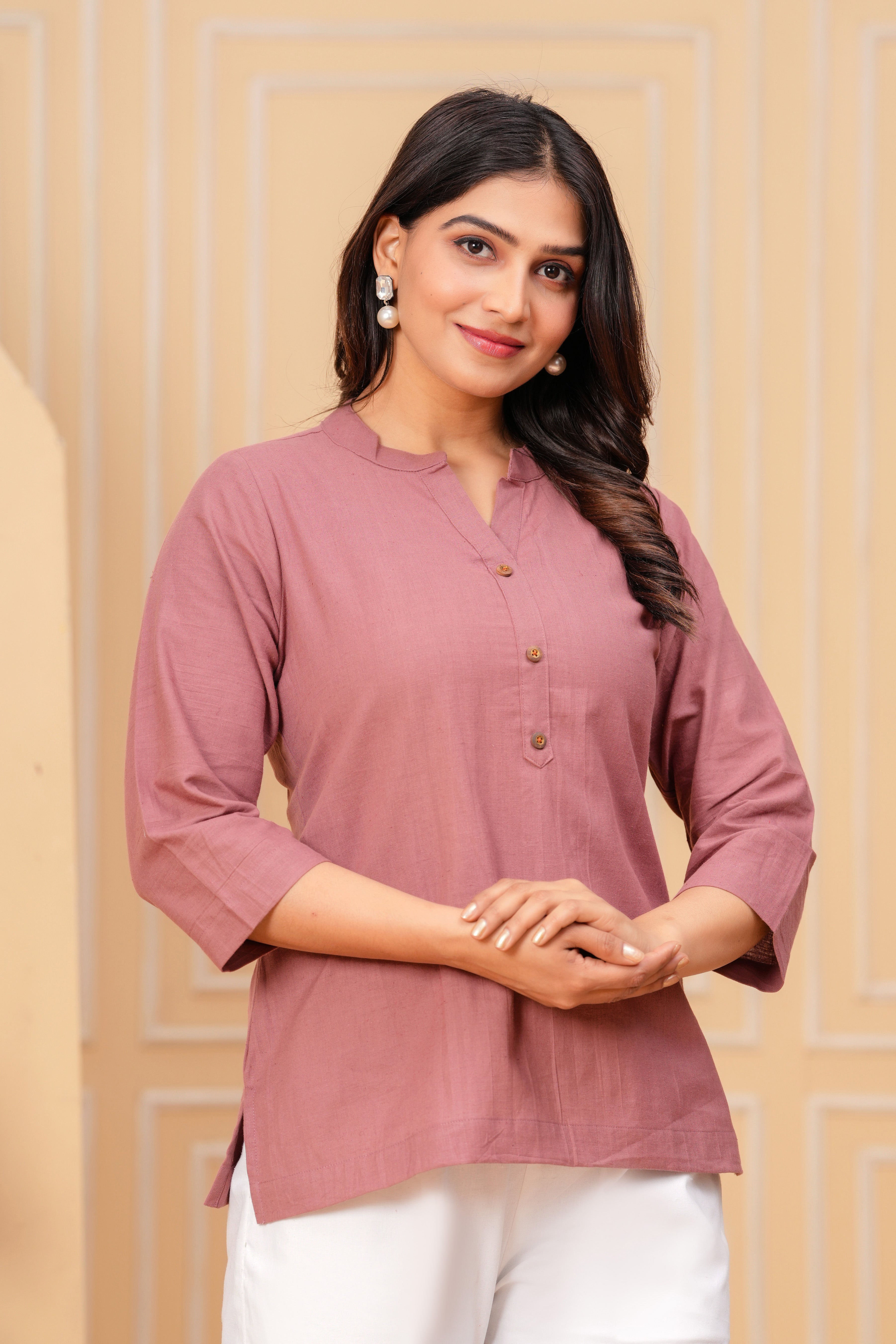 Linen Solid Short Kurta