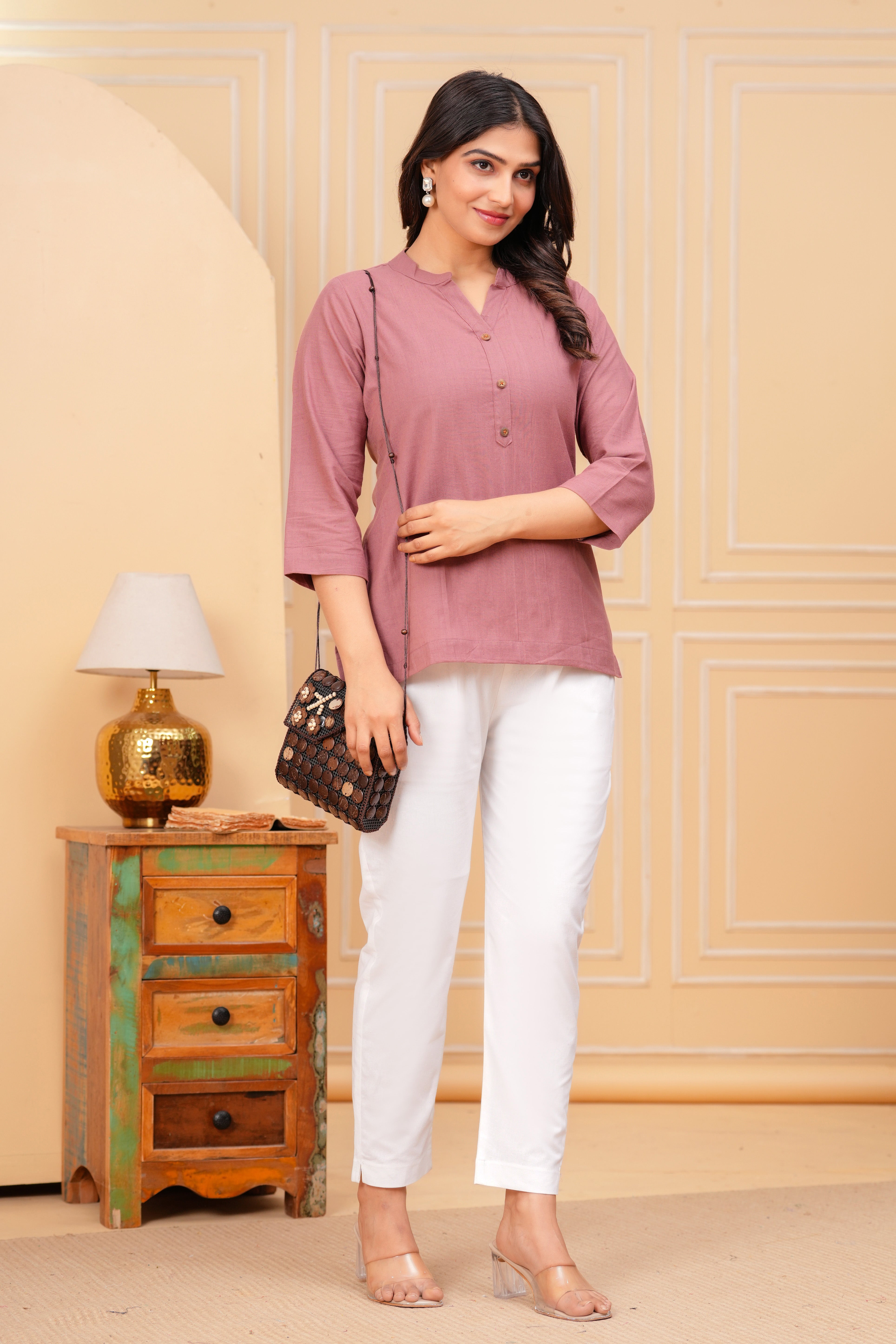Linen Solid Short Kurta