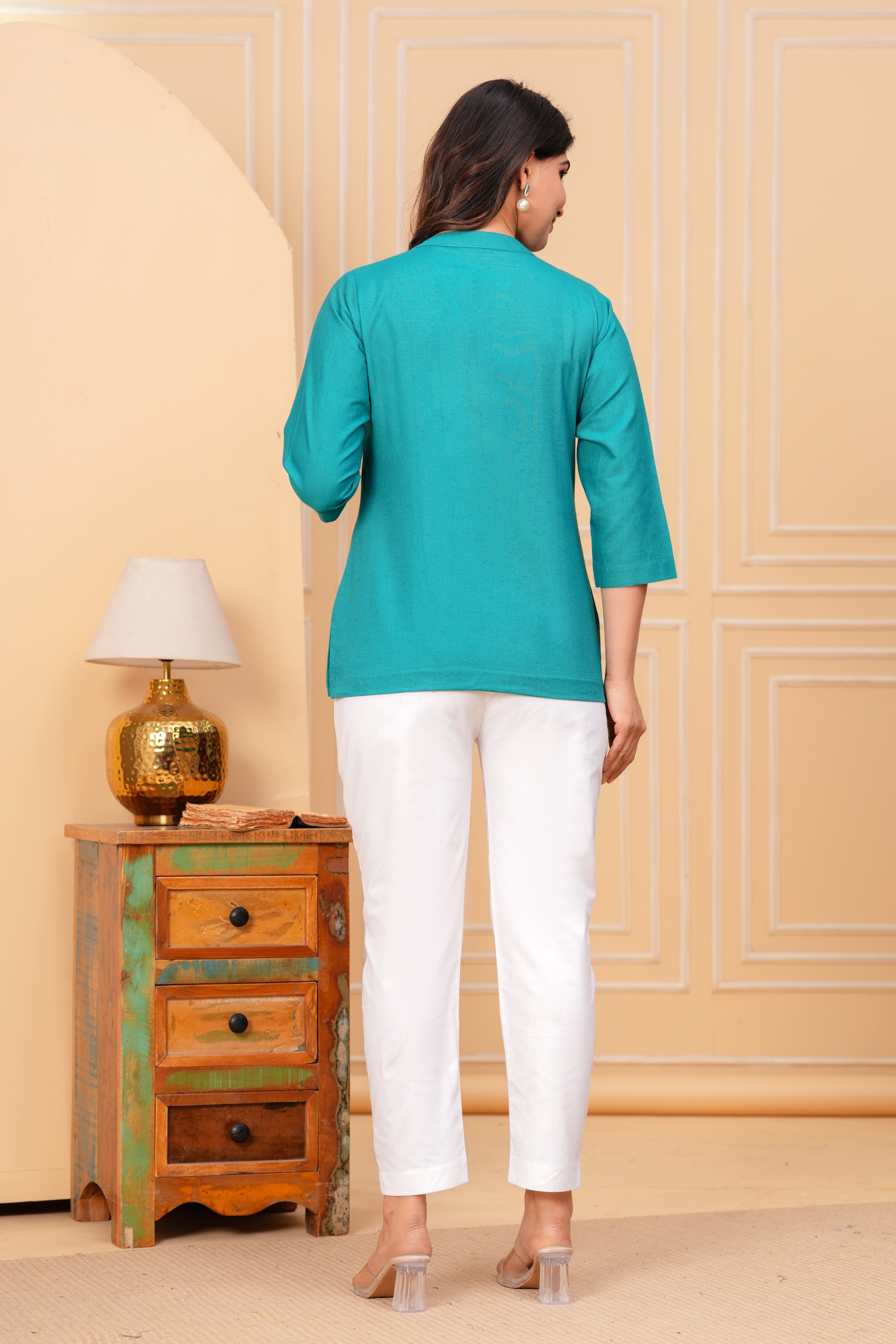 Linen Solid Short Kurta