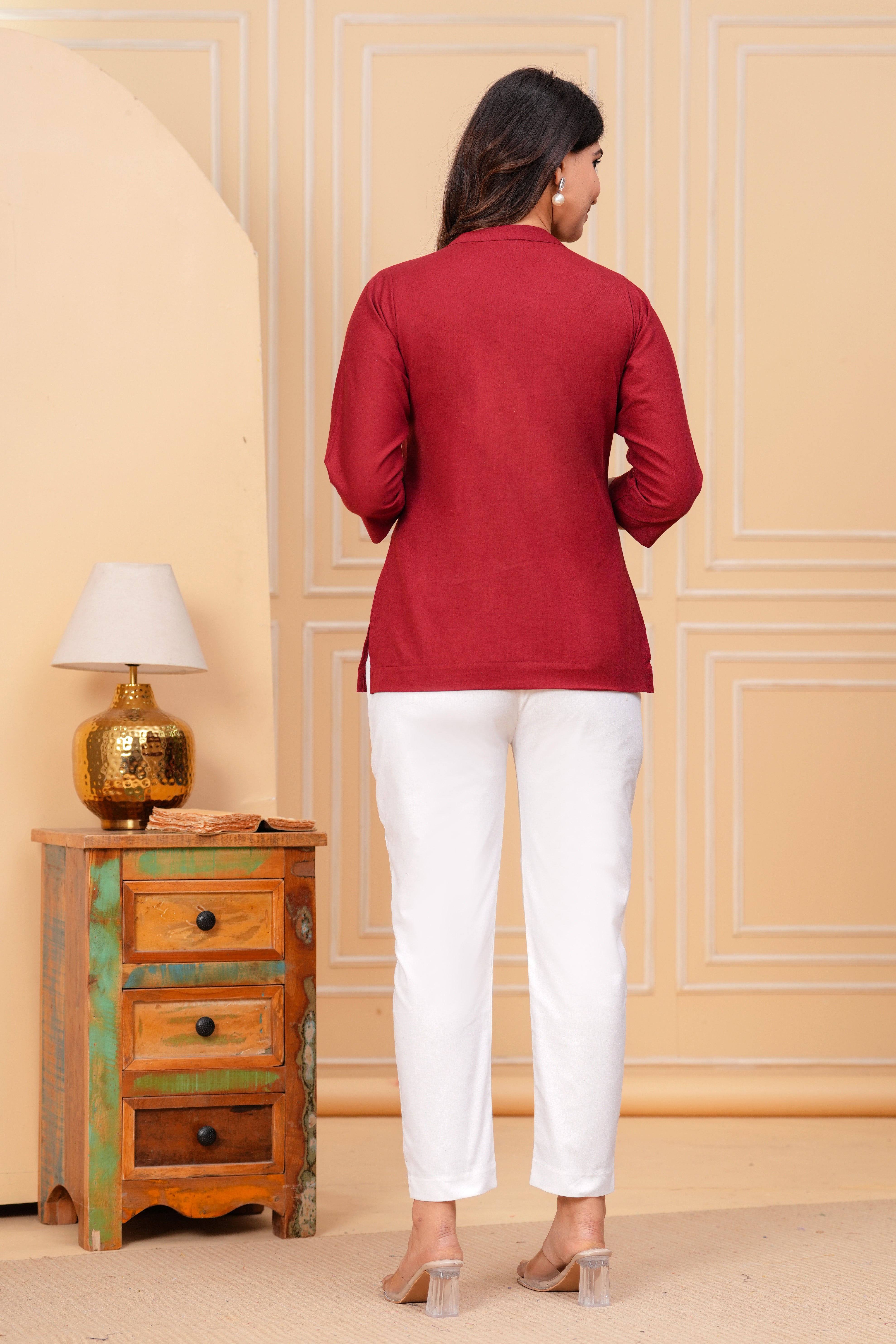 Linen Solid Short Kurta