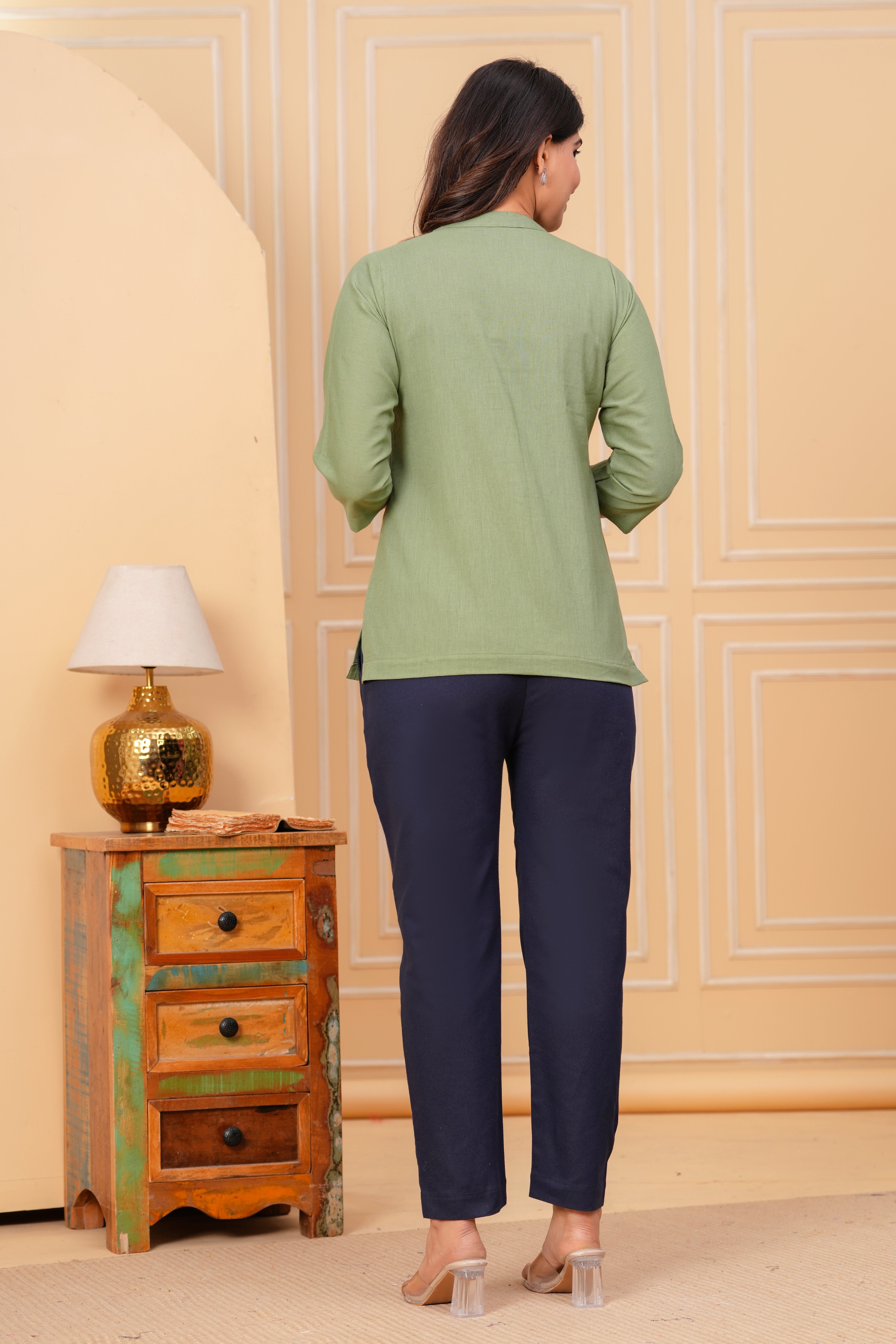 Linen Solid Short Kurta