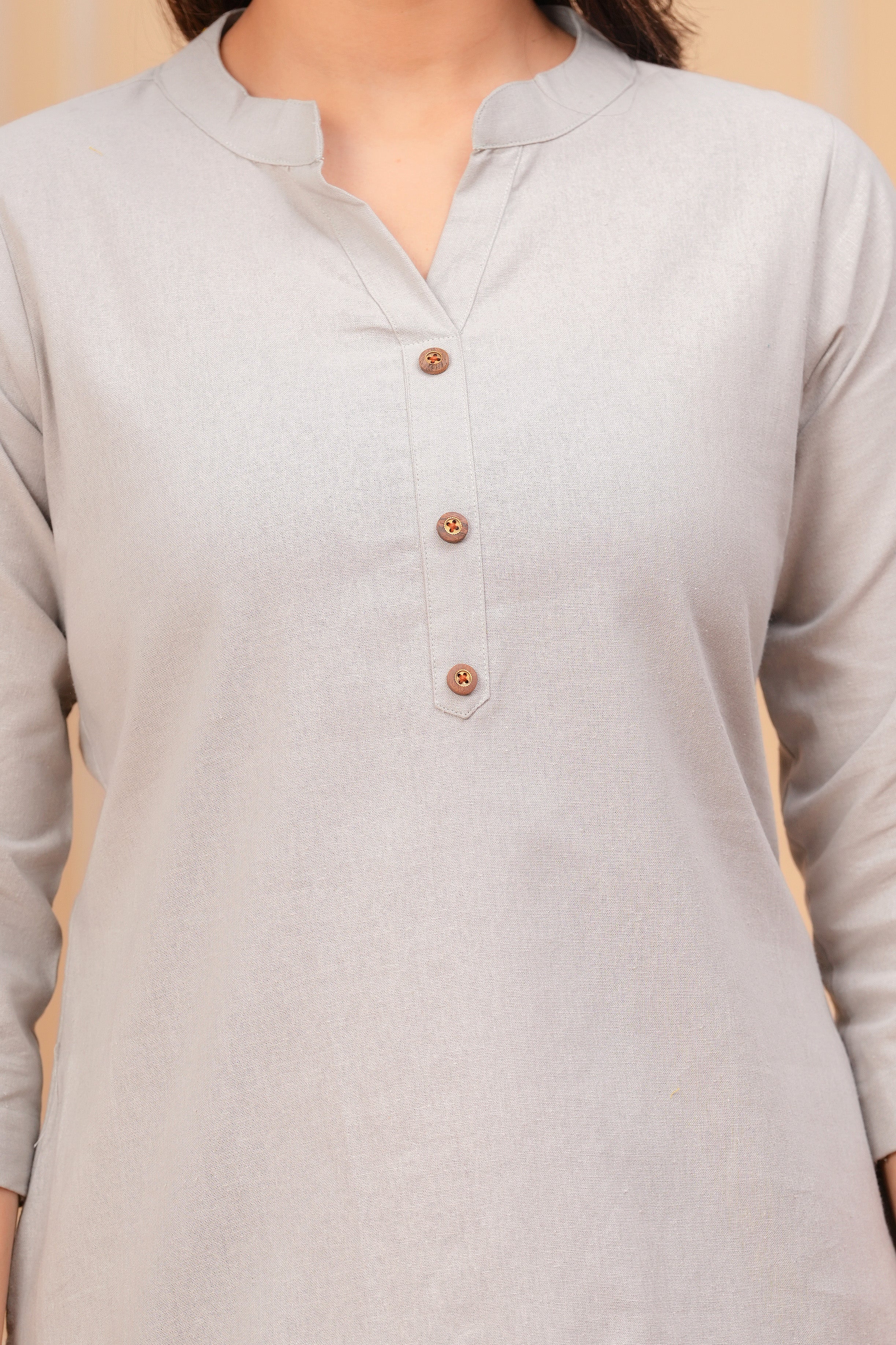 Linen Solid Short Kurta