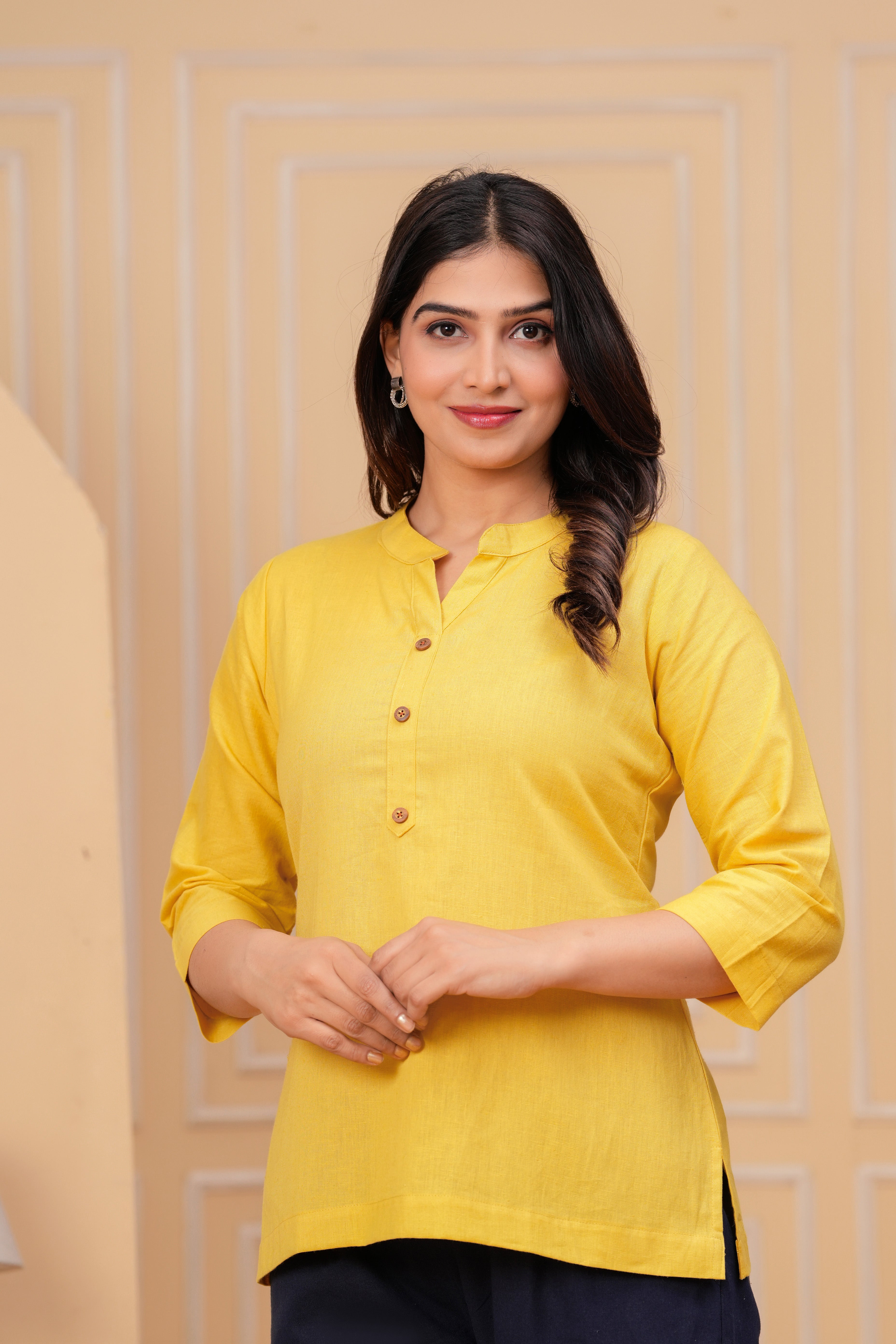 Linen Solid Short Kurta