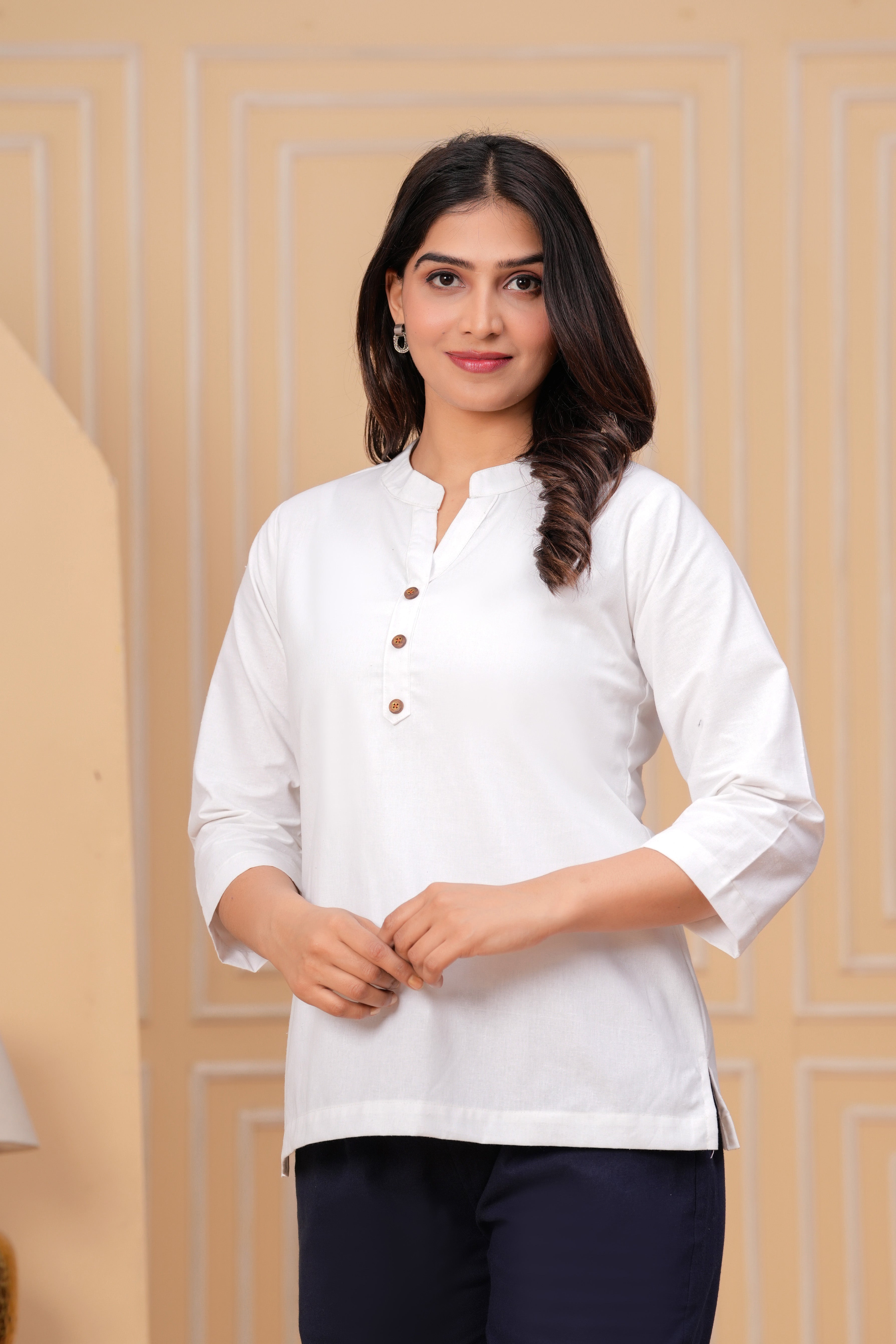 Linen Solid Short Kurta