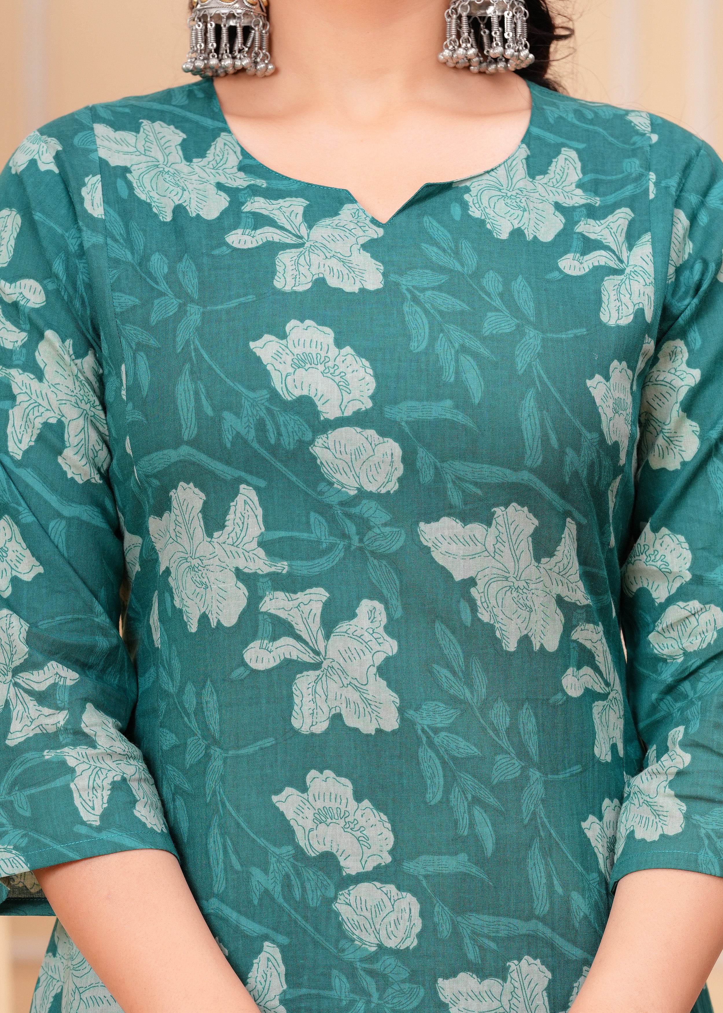 Emerald Green Cotton Kurta Set