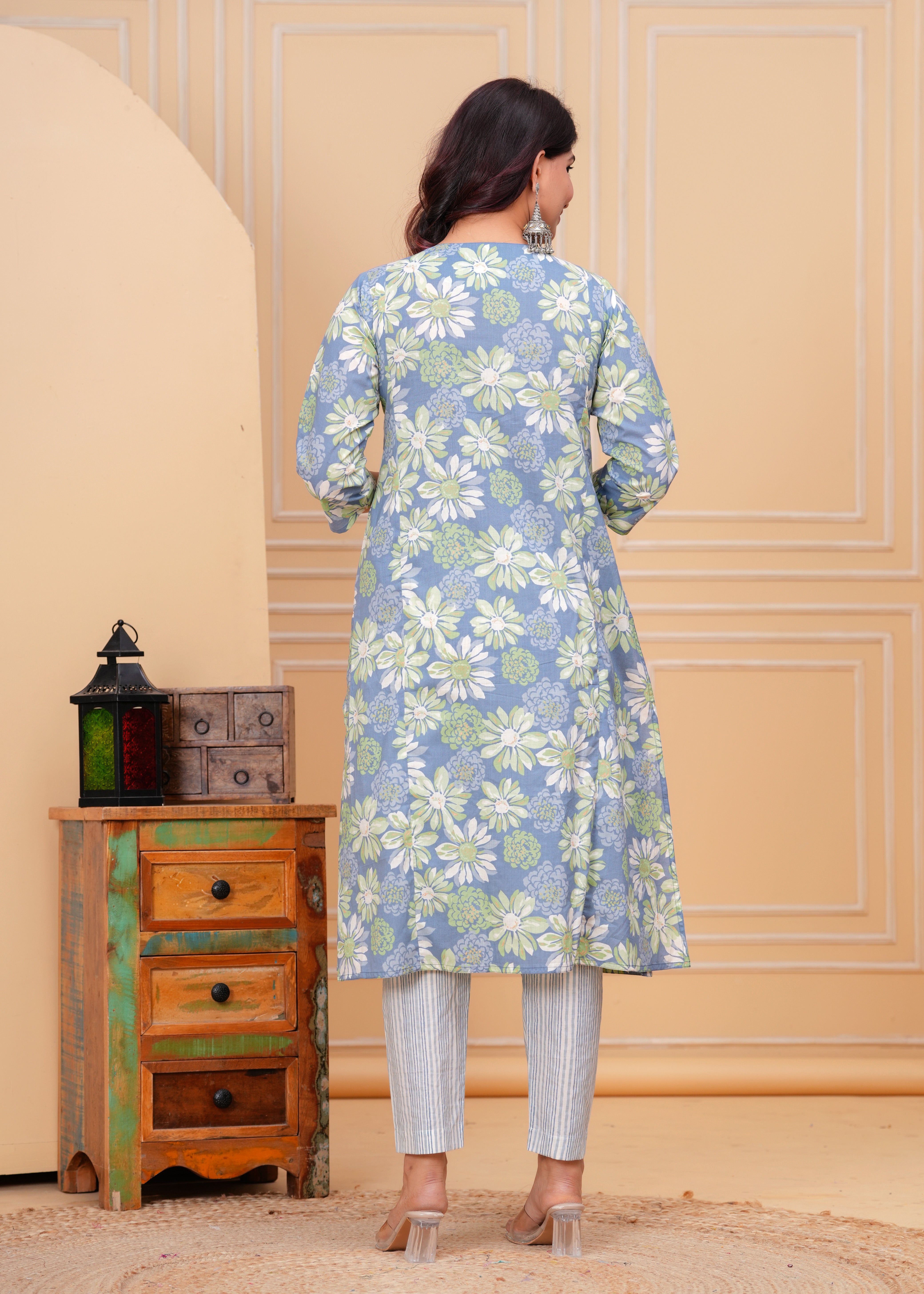 Sky Blue Cotton Pant Set