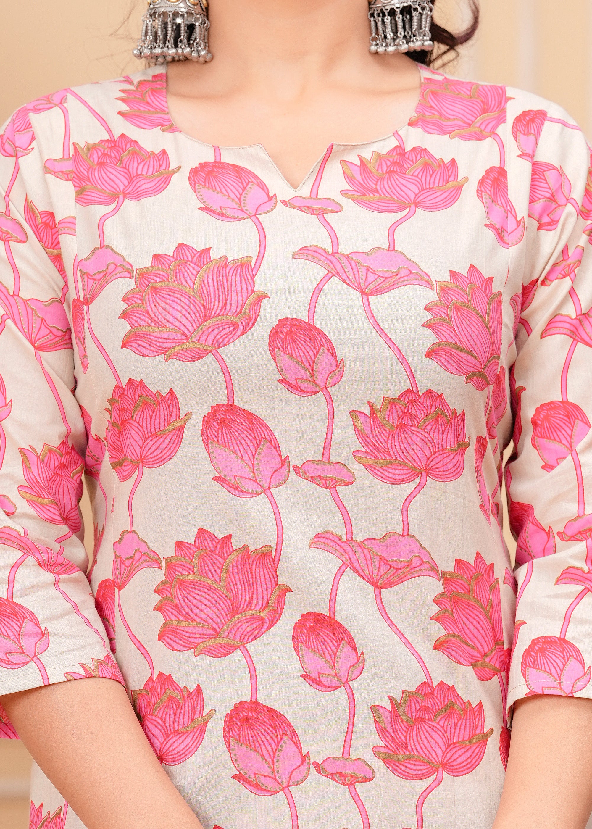 Blush Pink Cotton Dupatta Set