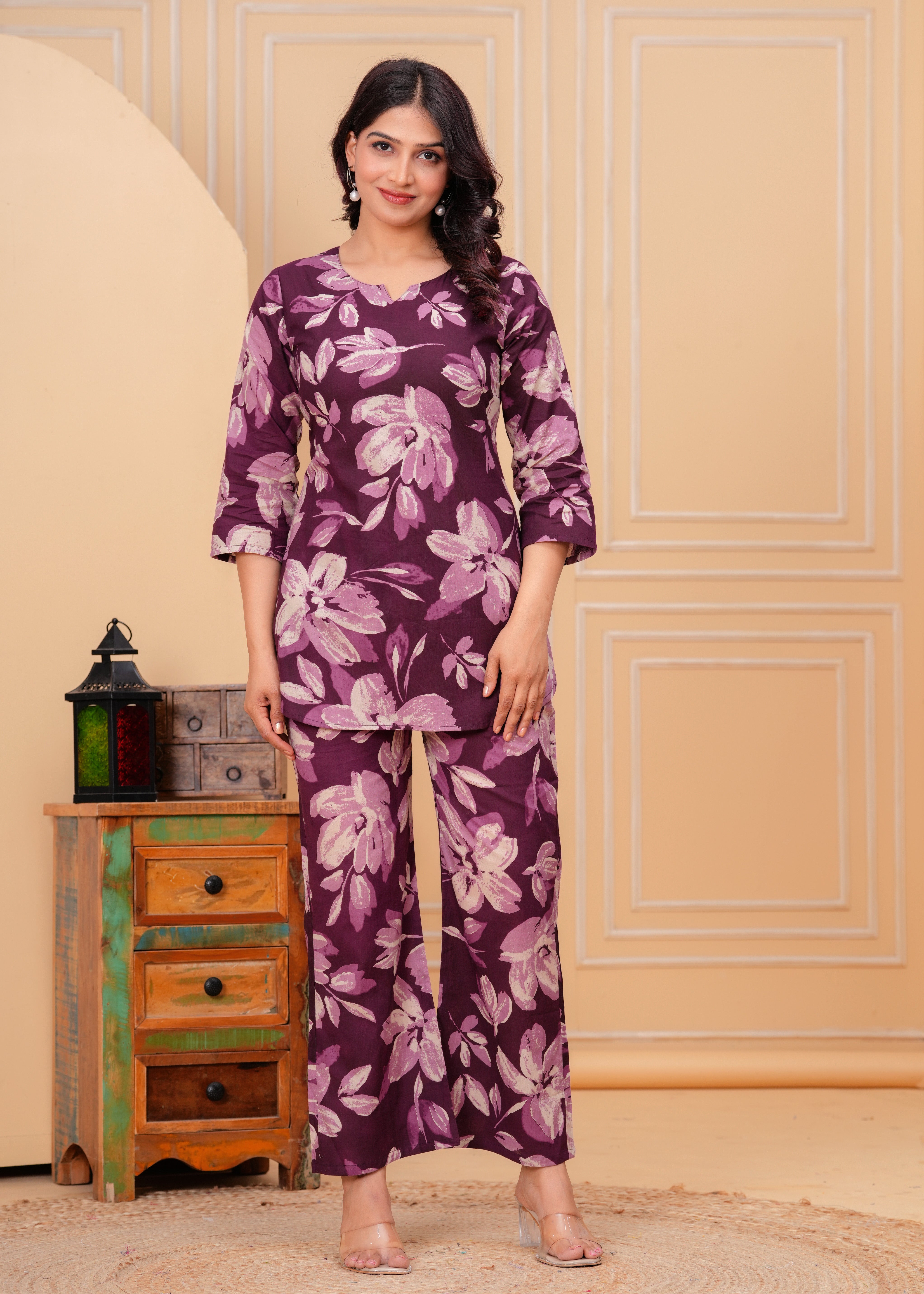 Plum Cotton Co-ord Set