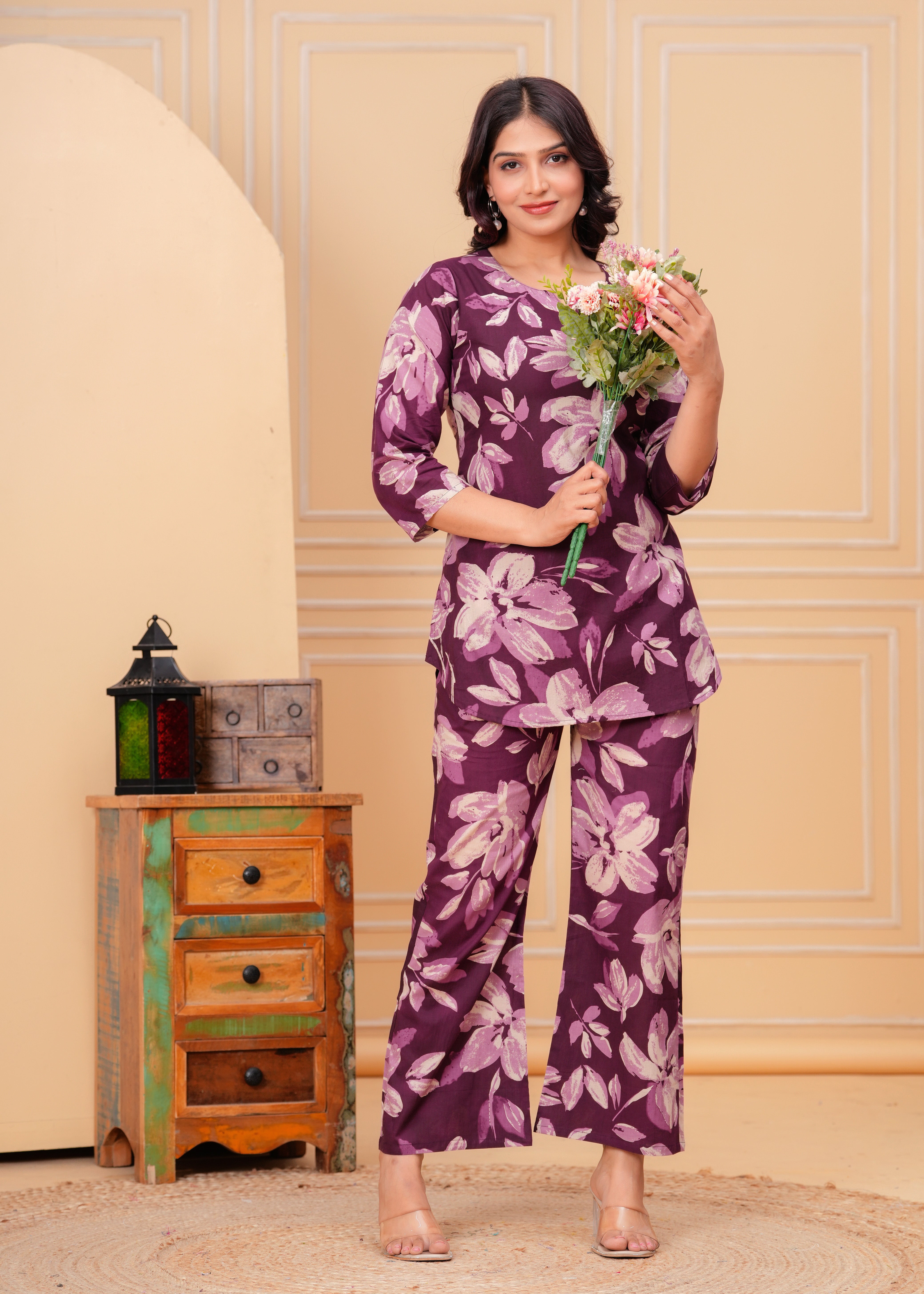 Plum Cotton Co-ord Set