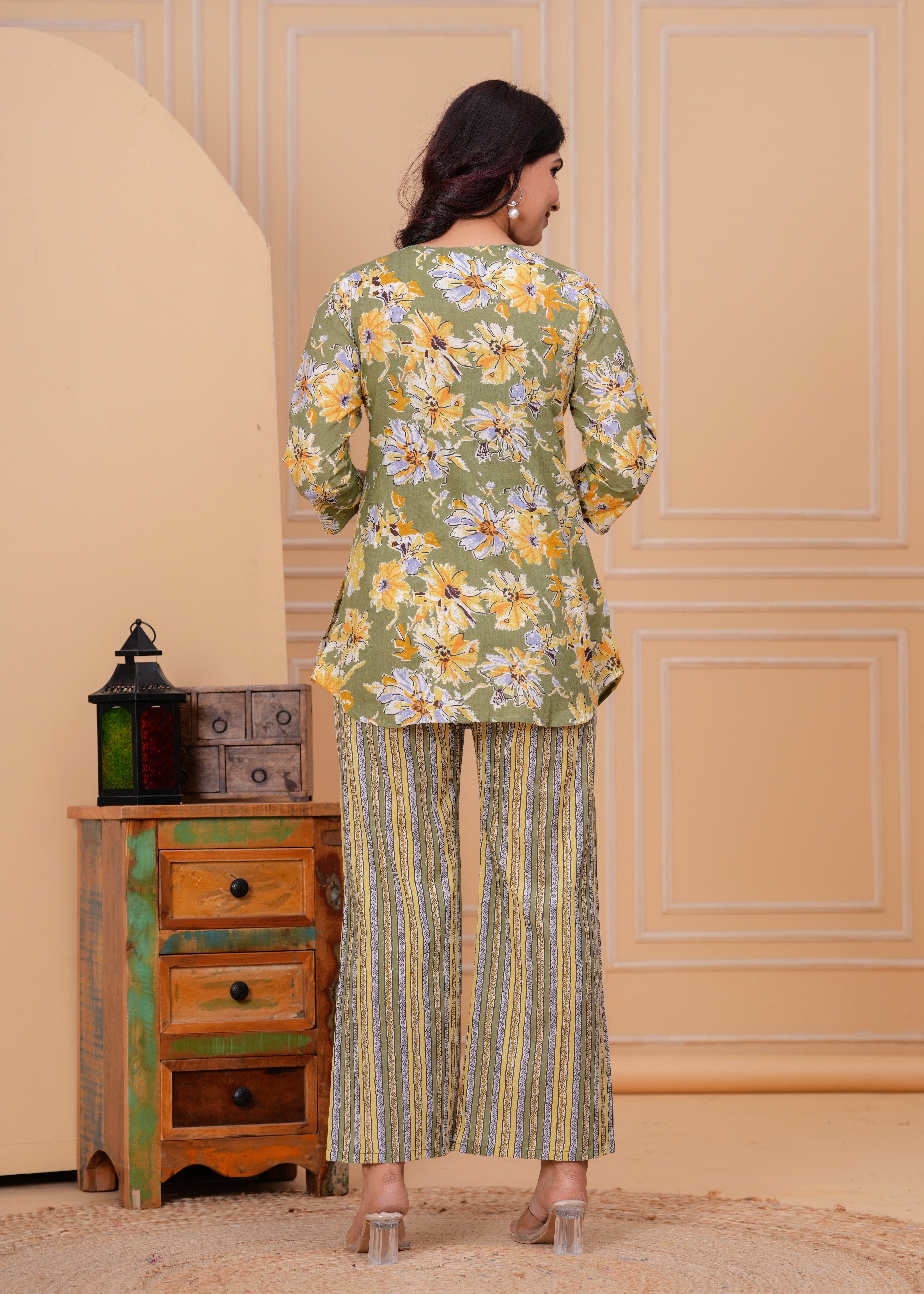 Blooming Green Floral Cotton Printed Co-ord Set