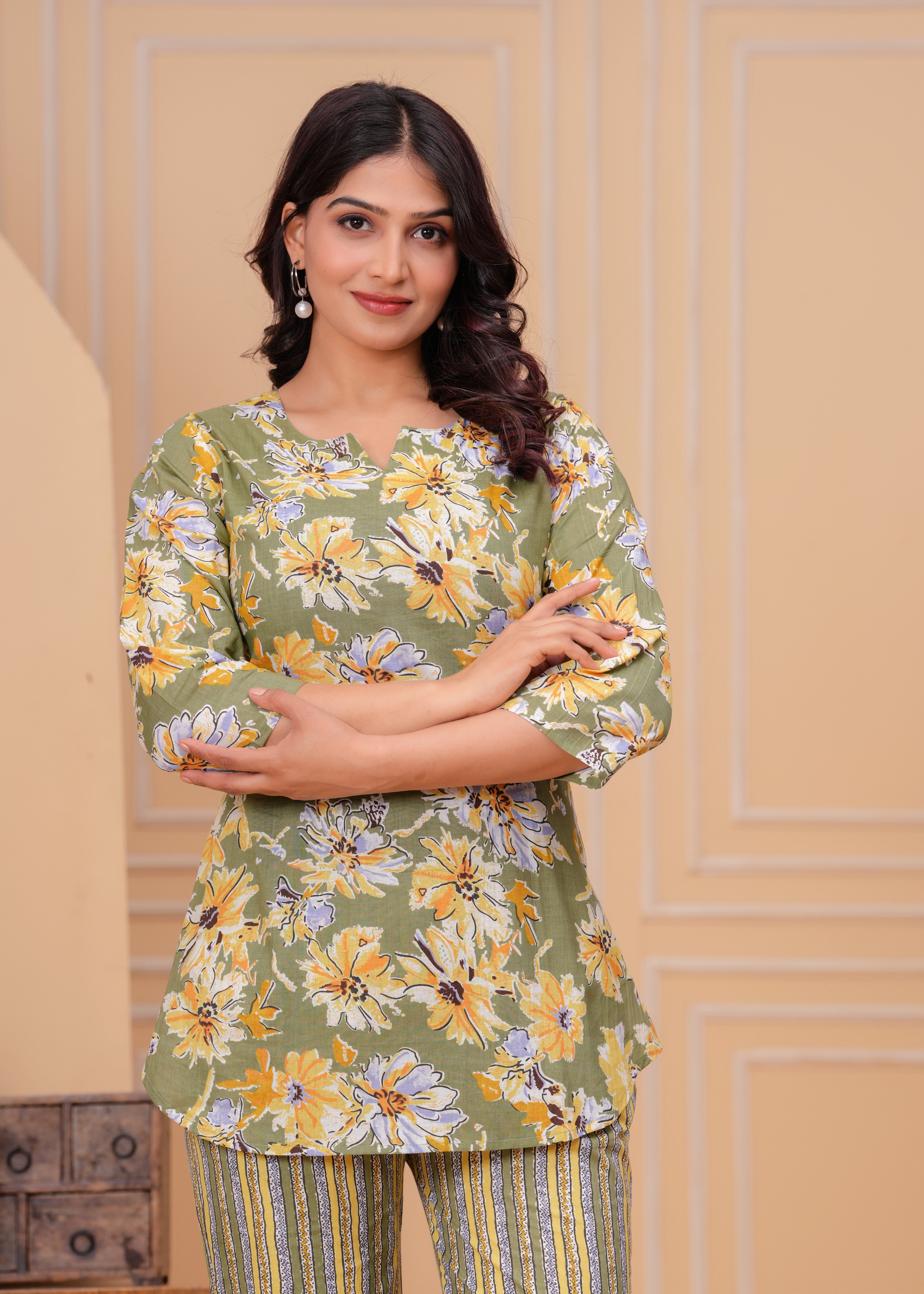 Blooming Green Floral Cotton Printed Co-ord Set