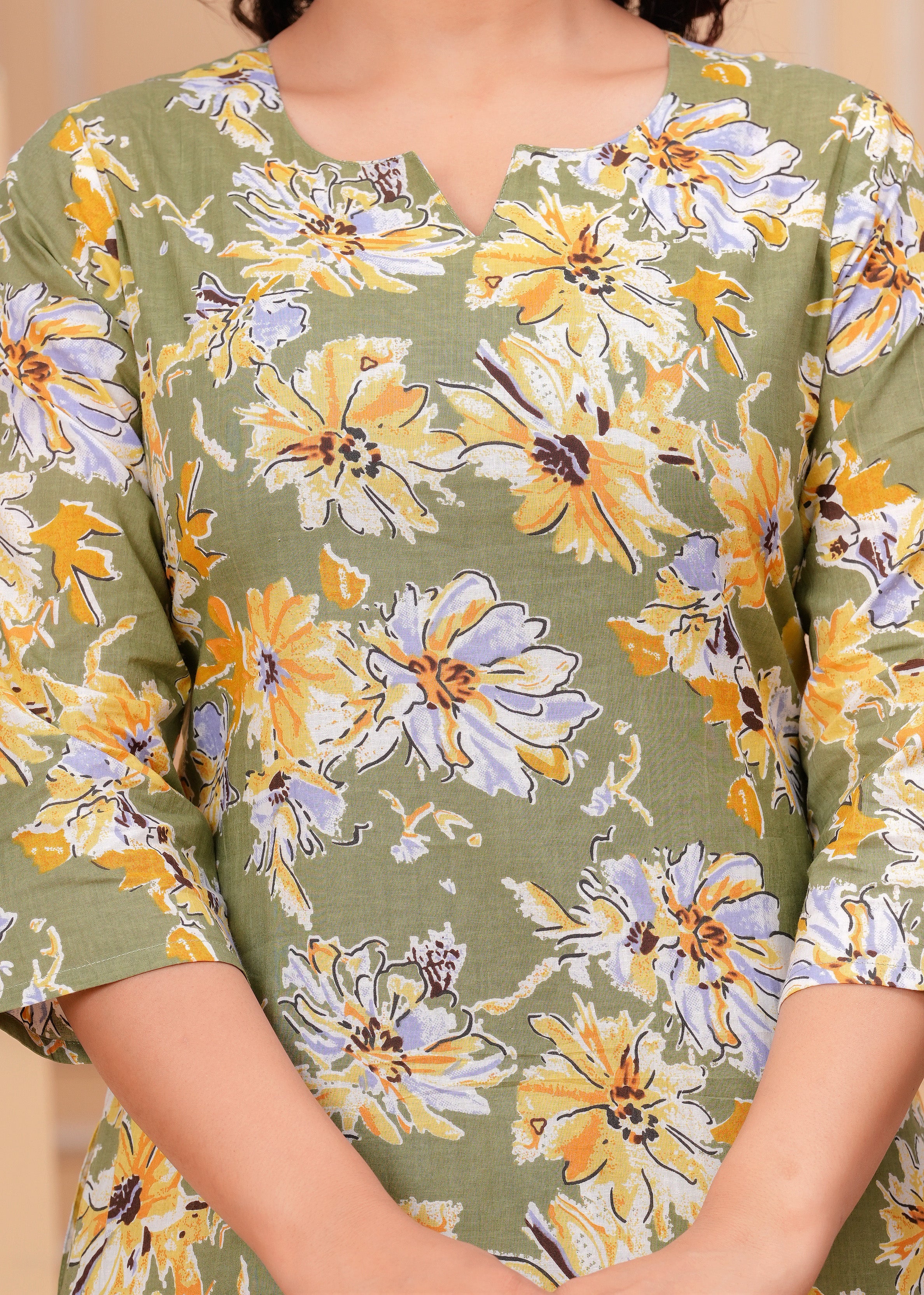 Blooming Green Floral Cotton Printed Co-ord Set