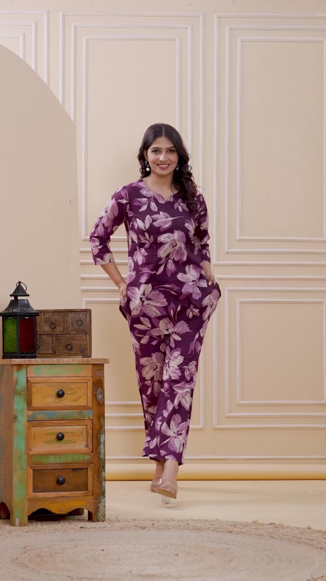 Plum Cotton Co-ord Set