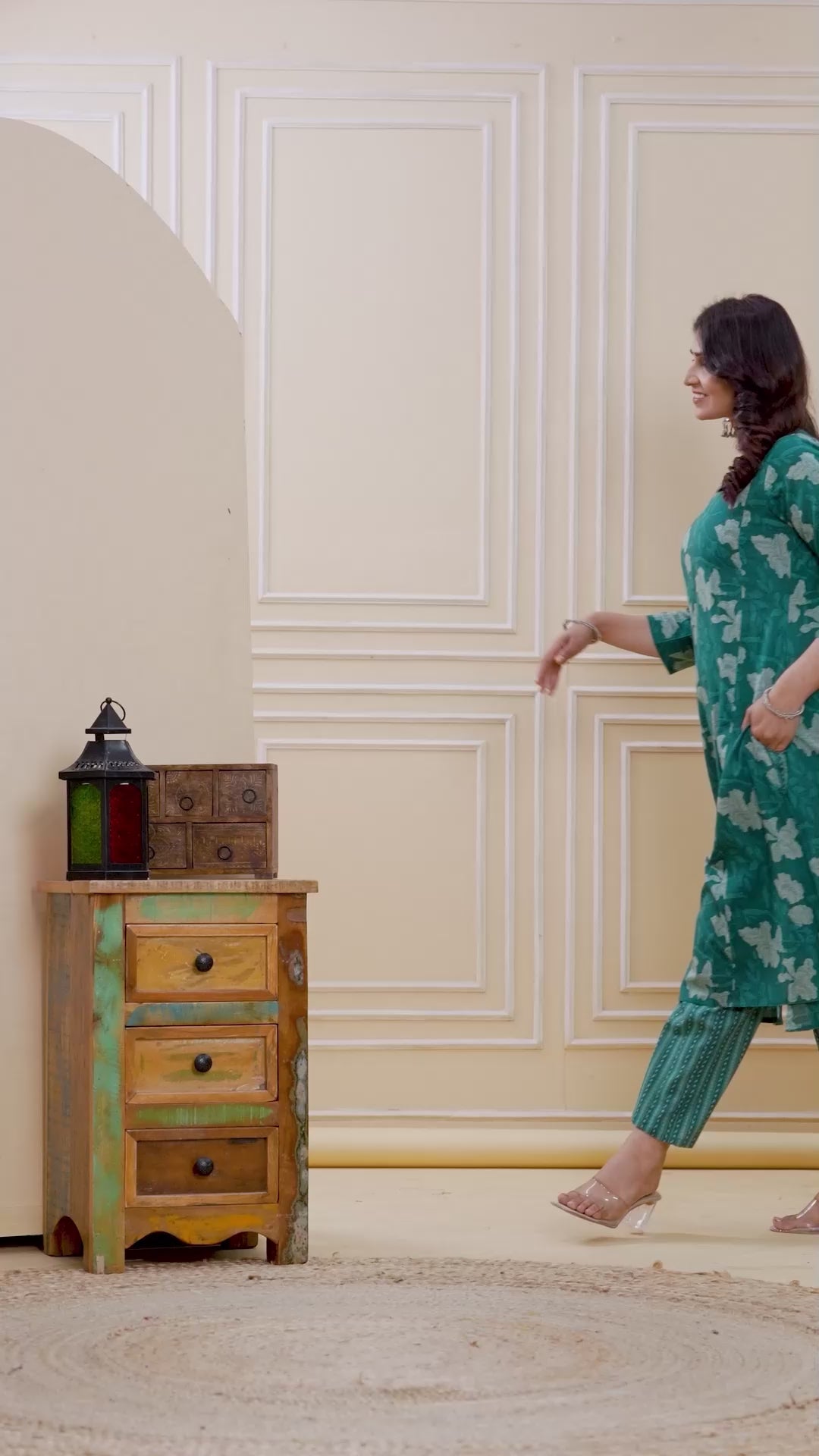 Emerald Green Cotton Kurta Set